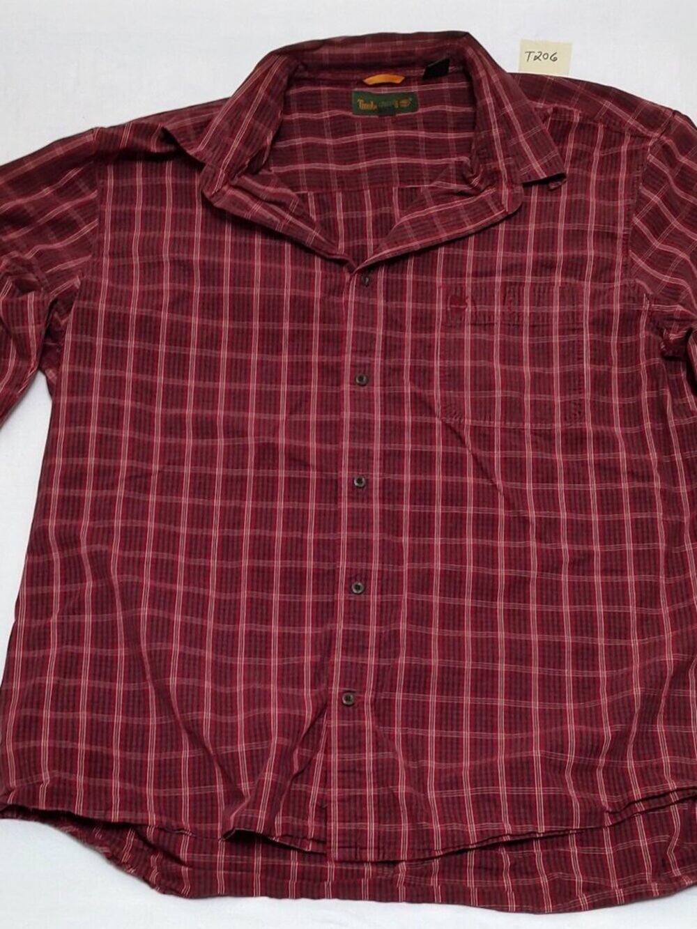 Timberland Long Sleeve Button Shirt Men 2XL - Red Stripe